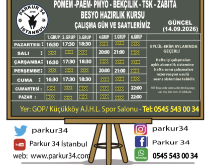 2026 Yılı 34. Dönem POMEM , 2027 PMYO , 2026 PAEM ,2027 BESYO GÜNCEL Çalışma Programımız.