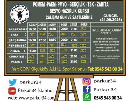 2026 Yılı 34. Dönem POMEM , 2027 PMYO , 2026 PAEM ,2027 BESYO GÜNCEL Çalışma Programımız.